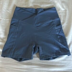 TYC V front periwinkle pocket shorts